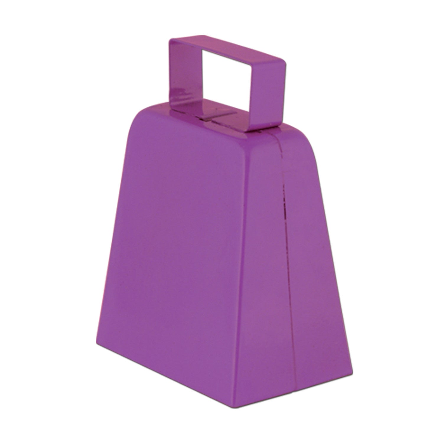 Medium sized purple cowbell with welded handle for sporting events